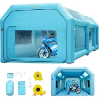 Vevor bärbar uppblåsbar lackbox, 20x10x8,2 fot uppblåsbar sprutbox, billackstält med luftfiltersystem och 2 blåsare, uppgraderat blow-up-spraybox-tält, billackarbetsstation, motorcykelgarage