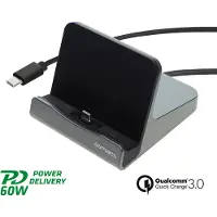 4smarts VoltDock - Laddningsställ - 60 Watt - 3 A - PD, QC (USB-C) - gun metal