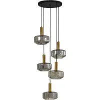 LINDBY Glas pendellampa Hildur , dimbar, Aluminium / grå / zink, Vardagsrum / matsal, Glas, Pendellampa