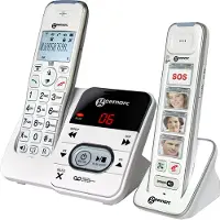 Geemarc Telecom PACK Mobility 295 Trådlös seniortelefon Telefonsvarare, Kamera knapp Belyst display Vit