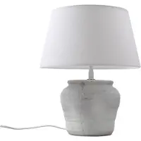 LINDBY Bordslampa Aelith , Vitt / opal, Vardagsrum / matsal, Textil / tyger / siden, Lantlig / rustik, Bordslampa