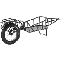 Vevor Cykelkärra, 34 kg lastkapacitet, Kraftig cykelkärra, Kompakt förvaring och snabbkoppling med universaldragkrok, 50 cm hjul, Passar de flesta cykelhjul, Ram i kolstål