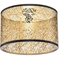 LINDBY Taklampa Yonah , dimbar, Mässing / guld, Vardagsrum / matsal, Textil / tyger / siden, Lantlig / rustik, Taklampa