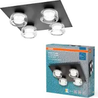 Osram Taklampa ORBIS FLAME, Svart, Badrum, Metall, Modern, Taklampa