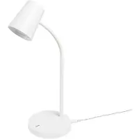 LINDBY LED skrivbordslampa Ailina , dimbar, Vitt / opal, Arbetsrum / kontor, Syntetmaterial, Modern, LED-bordslampa