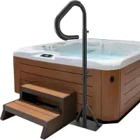 Vevor Bubbelpoolräcke, 360 graders roterbart spa-sidräcke med 48"-63" justerbar höjd, rostfritt aluminium spa-steg Bubbelpoolräcke med undermonterad bas för inomhus- och utomhusbruk, 600lbs kapacitet