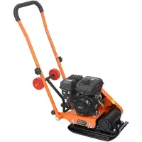 Vevor plattvibrator, 2 hk 79cc bensinmotor, 5250 VPM vibrerande markstamp, 8 kN komprimeringskraft, 41 x 31,5 cm platta, gångbar komprimator för stenläggning, asfalt, grund, jord