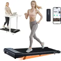 Vevor Gångmatta, Löpband för under skrivbord med lutning, Fungerande gång- och joggingmaskin för hemmakontor, Kapacitet 125 kg 2,5 hk Bärbar gångmatta, med fjärrkontroll, LED-display och Bluetooth