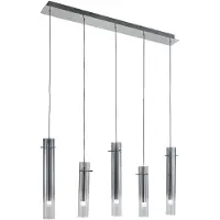 LUCANDE Glas pendellampa Korvitha , dimbar, Aluminium / grå / zink, Vardagsrum / matsal, Glas, Modern, Pendellampa