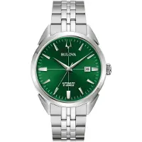 Bulova Sutton Rostfritt Stål Grön Urtavla Automatisk 96B424 Herrklocka grön
