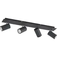 LINDBY takspotlight Joffrey, 70 cm, svart, 4 lampor, GU10 Joffrey , dimbar, Svart, Vardagsrum / matsal, Metall, Modern, Spotlight