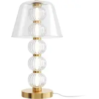 Maytoni LED-bordslampa AMULET, höjd 45 cm, guldfärgad, metall/glas AMULET, Mässing / guld, Vardagsrum / matsal, Metall, Modern, LED-bordslampa