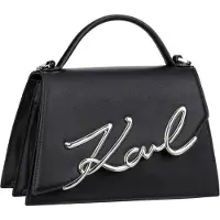 Karl Lagerfeld Handväska 'K/SIGNATURE 2.0' svart / silver