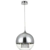 Maytoni Hänglampa Fermi, dimbar, Förkromad / silver, Vardagsrum / matsal, Glas, Modern, Pendellampa