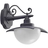 LINDBY Vägglampa utomhus Elinda , dimbar, Svart, Aluminium / grå / zink, Lantlig / rustik, Utomhusvägglampa