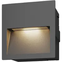 LUCANDE LED-vägginbyggnadslampa Loya, 11,5x11,5 cm, grå, IP54 Loya, Svart, Aluminium / grå / zink, Modern, Vägglampa utomhus