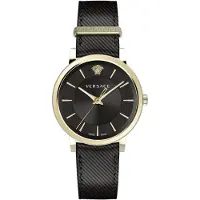 Versace Klocka - - V-Circle VE5A00320 - Man - Kvarts - Svart Läder