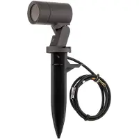 Arcchio Hemmani markspettspotlight, höjd 35 cm, antracit, aluminium, Svart, Aluminium / grå / zink, Modern