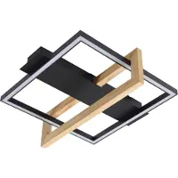 LINDBY LED taklampa Holamu , Svart, Vardagsrum / matsal, Aluminium / grå / zink, Modern, LED-taklampa