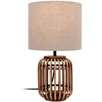 LINDBY Bordslampa , Marzanna, Trä, Vardagsrum, Tyg / textil, Boho