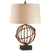 Elstead Lighting Bordslampa Spencer, Creme / bärnsten, Vardagsrum / matsal, Textil / tyger / siden, Bordslampa