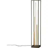 FISCHER&HONSEL GMBH LED golvlampa Grid, dimbar, Svart, Vardagsrum / matsal, Metall, Modern, LED-golvlampa