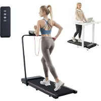 Vevor Gångmatta, Löpband för under skrivbordet för hemmakontor, Fungerande gångmaskin, Hopfällbart löpband med kapacitet på 125 kg, 2,5 hk 2-i-1 bärbar matta med handtag, fjärrkontroll och LED-display