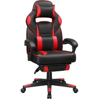 Songmics gamingstol med fotstöd i konstläder svart-röd