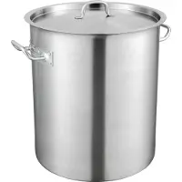 Vevor Stockpot i rostfritt stål, 42 quarts stora kokkärl, såsgryta för flera användningsområden med lock och handtag, kraftig lagerkanna för kommersiell kvalitet, slipbehandling, för stora grupper Eve