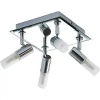 LINDBY Taklampa Zela , dimbar, Förkromad / silver, Badrum, Metall, Modern, Taklampa