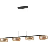 LUCANDE Glas pendellampa Martis , dimbar, Creme / bärnsten, Vardagsrum / matsal, Glas, Modern, Pendellampa
