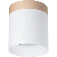 Sollux Takspotlight Rif, vit, Ø 12 cm, trä, aluminium Rif , dimbar, Vitt / opal, Hall, Aluminium / grå / zink, Spotlight