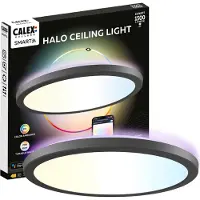 Calex Smart taklampa HALO, dimbar, Svart, Vardagsrum / matsal, Syntetmaterial, Modern, Smarta hem taklampa