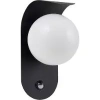 LINDBY Utomhus vägglampa med rörelsesensor Lacie , Svart, Aluminium / grå / zink, Modern