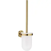 GROHE Essentials väggmonterad toalettborste med glashållare - Polished Cool Sunrise