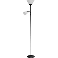 ORNO Golvlampa URLAR, 175 cm, max 25W E27, max 25W E14, vit