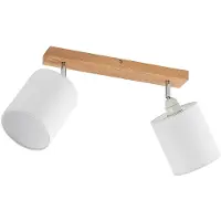 LINDBY Imarin takspotlights, 2 lampor, ek/vit , dimbar, Ljust trä, Vardagsrum / matsal, Trä, Skandinavisk, Spotlight