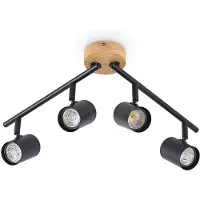 LINDBY Spotlight tak Xiomara , dimbar, Svart, Vardagsrum / matsal, Metall, Modern, Taklampa