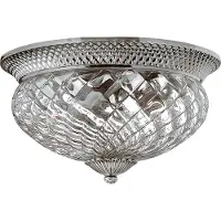 HINKLEY Taklampa PLANTATION, dimbar, Aluminium / grå / zink, Vardagsrum / matsal, Metall, Antik, Taklampa