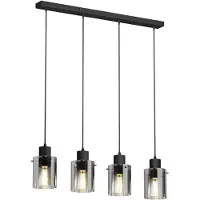 LINDBY Taklampa , Kourtney, dimbara, Svart, Vardagsrum, Glas, Modern