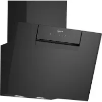 NEFF N 50 D65IFN1S0 - Kåpa - vinklad skorsten - bredd: 59 cm - djup: 43.3 cm - utsug och återcirkulering (-) - svart glas