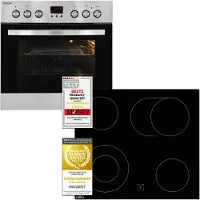 Exquisit 1010164, Keramisk, 4 zone(s), Glass-keramisk, Svart, Rotations-, 59 cm