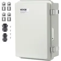 Vevor Kopplingsdosa för utomhusbruk, 300 x 200 x 180 mm, ABS-plastkapsling med gångjärnsförsett lock, spärr i rostfritt stål, IP67 dammtät vattentät för utomhusprojekt