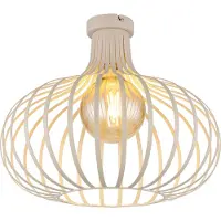 Globo Taklampa Mateo, dimbar, Creme / bärnsten, Vardagsrum / matsal, Metall, Skandinavisk, Taklampa