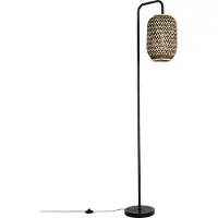 QAZQA Orientalisk golvlampa bambu med svart - Yvonne