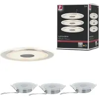 Paulmann Whirl LED-inbyggndslampa 6W 3-pack rund Whirl, dimbar, Aluminium / grå / zink, Vardagsrum / matsal, Aluminium / grå / zink, Modern