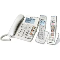 Geemarc Telecom Pack SENIOR 295 Fast seniortelefon Telefonsvarare, Kamera knapp, inkl. sladdlös handenhet Belyst display Vit