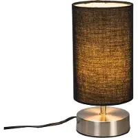 QAZQA Modern bordslampa svart med stål - Milo 2