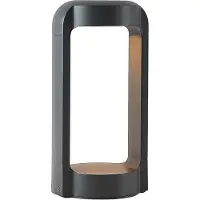 LUCANDE LED pollare Habsa , Svart, Aluminium / grå / zink, Modern, LED-utomhuslampa