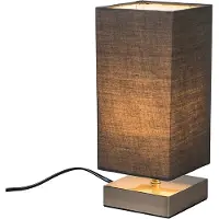 QAZQA Modern bordslampa grå med stål - Milo